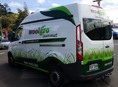 Woolgro vehicle graphics delivered by Spot Signz